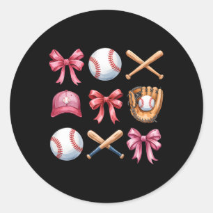 Coquette Bow Women Girls Cheer Mama Mama Mothe Runder Aufkleber