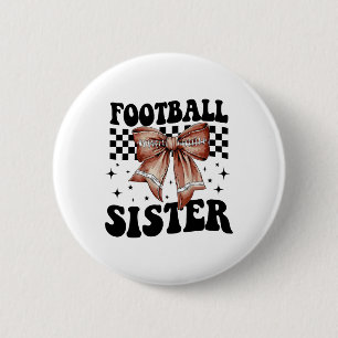 Coquette Bows American Footll Sister Game Day als Button
