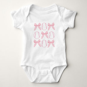 Coquette Bows & Baseball Baby Duschgeschenk Strampler