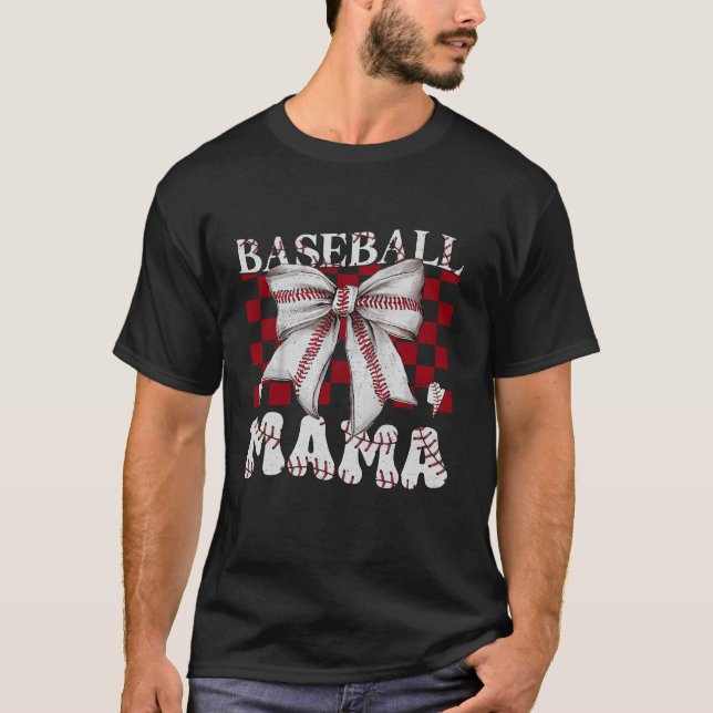 Coquette Bows Baseball Mama Baseball Mama Player T-Shirt (Vorderseite)