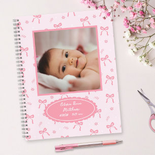 Coquette Bows & Blossoms Benutzerdefiniertes Baby- Notizbuch
