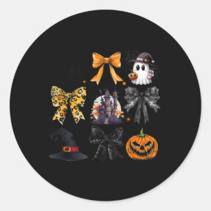 Coquette Bows Ghost Pumpkin Hexe Spooky Season Ha Runder Aufkleber
