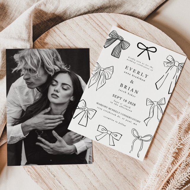 Coquette Bows Hochzeitseinladung Einladung (Von Creator hochgeladen)