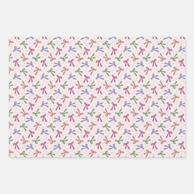 Coquette Bows Wrapping Paper Sheets Geschenkpapier Set (Vorderseite)