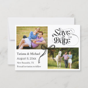 Coquette Bugband Moderne Kalligraphie 2 Fotos Save The Date