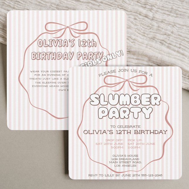 Coquette-Bugslumpe Party Rosa Geburtstag Einladung (Von Creator hochgeladen)
