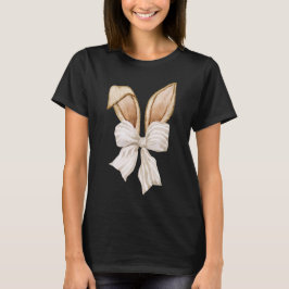Coquette Bunny Tee, Bogen- und Ohren-Design T-Shirt
