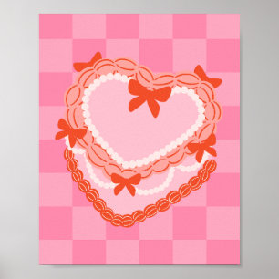 Coquette Cake Print   Girly Trendy Wall Art   Poster