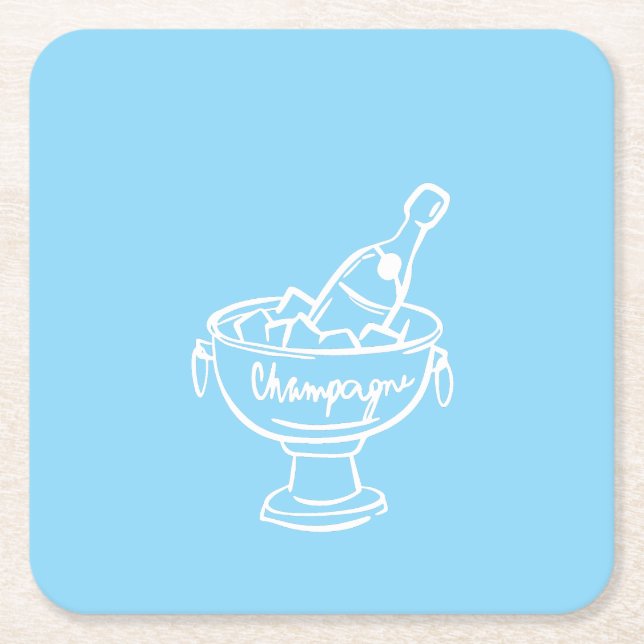 Coquette Champagne Rechteckiger Pappuntersetzer (Vorderseite)