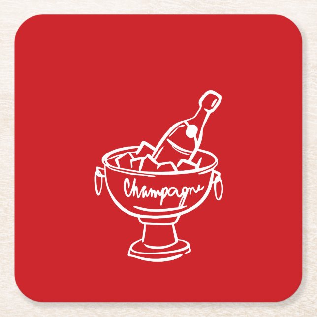 Coquette Champagne Rechteckiger Pappuntersetzer (Vorderseite)