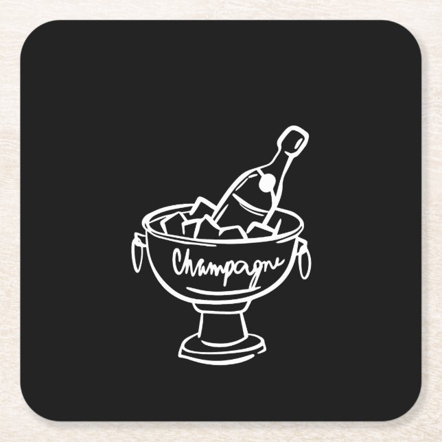 Coquette Champagne Rechteckiger Pappuntersetzer (Vorderseite)