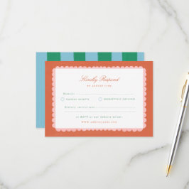 Coquette Charm Handgemalte Hochzeits-RSVP RSVP Karte