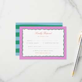 Coquette Charm Handgemalte Hochzeits-RSVP RSVP Karte