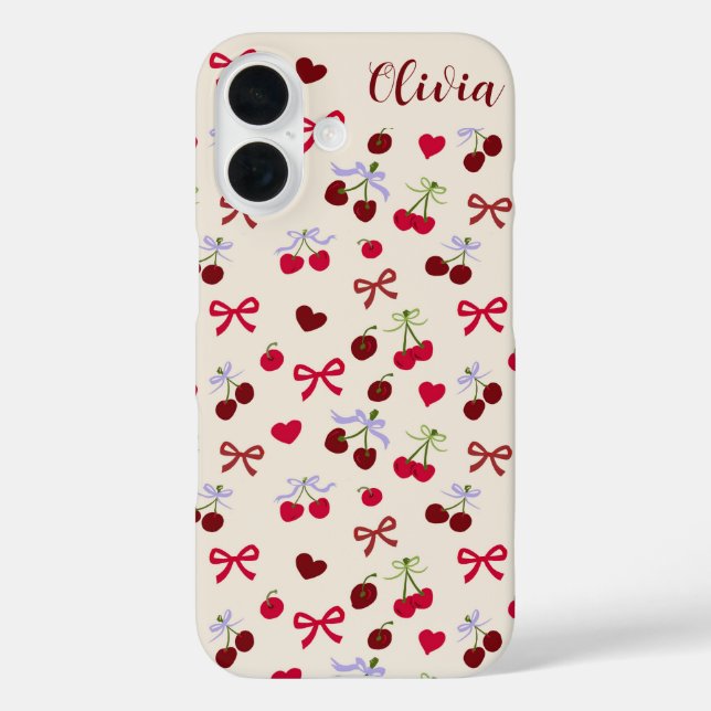 Coquette Cherries Bows and Hearts Case-Mate iPhone Hülle (Rückseite)