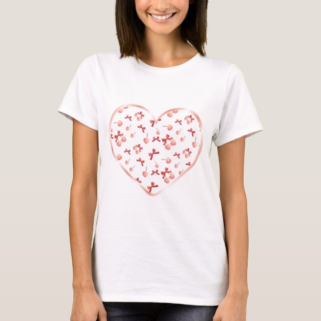 Coquette Cherries: Love in Every Detail T-Shirt (Vorderseite)