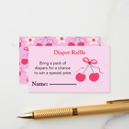 Coquette Cherries mit Bows Baby Dusche Begleitkarte