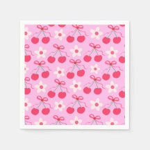 Coquette Cherries mit roten Bögen und weißen Blume