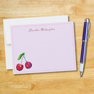 Coquette Cherries Wasserfarbene Obst Niedlicher La Mitteilungskarte