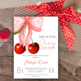 Coquette Cherry auf Top Baby Girl Dusche Einladung