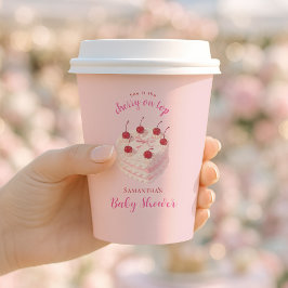 Coquette Cherry auf Top Cake Baby Dusche Pappbecher