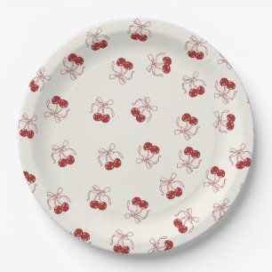 Coquette Cherry Bow Birthday Paper Teller
