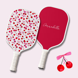 Coquette Cherry & bow pattern Pickleball Schläger