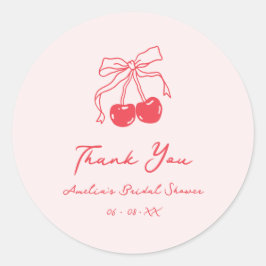 Coquette Cherry Brautparty Vielen Dank Runder Aufkleber