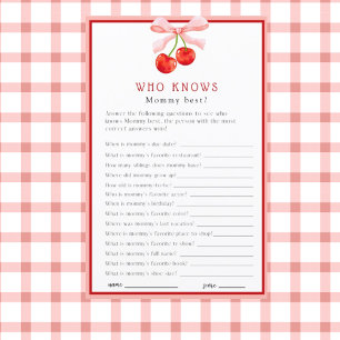 Coquette Cherry, der das Baby Shower Game kennt