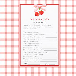 Coquette Cherry, der das Baby Shower Game kennt