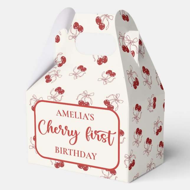 Coquette Cherry First Birthday Fevor Box Geschenkschachtel (Vorderseite)