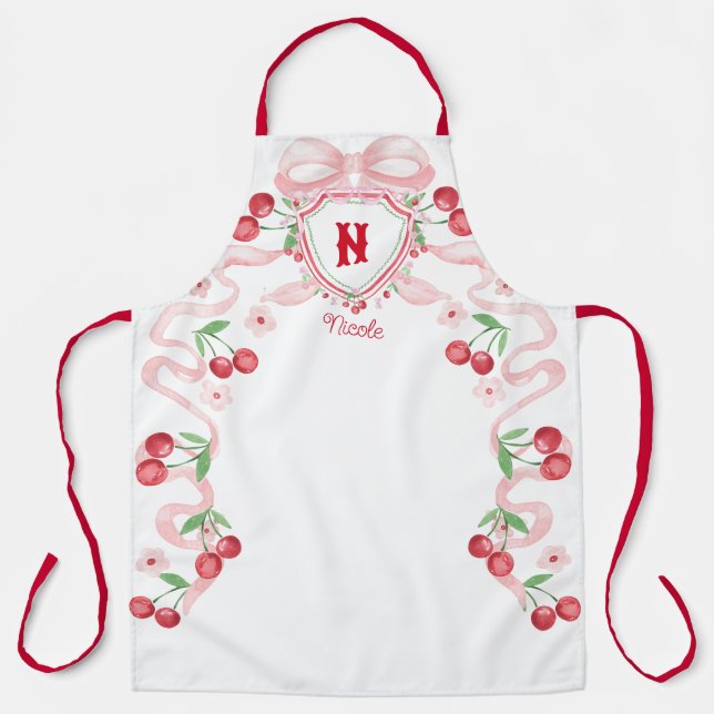 Coquette Cherry Monogam Schürze (Vorderseite)