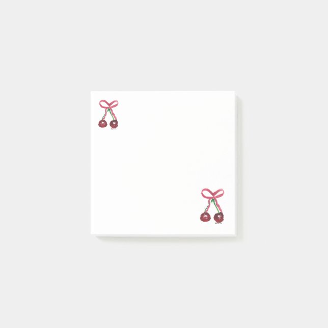 Coquette cherry note paper post-it klebezettel (Vorderseite)
