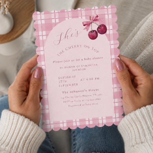 Coquette Cherry On Top Baby Shower Einladung