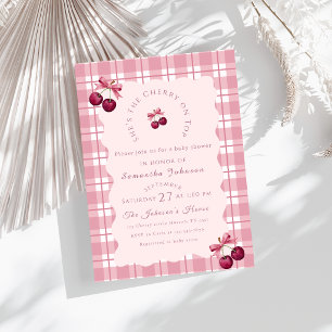 Coquette Cherry On Top Baby Shower Einladung