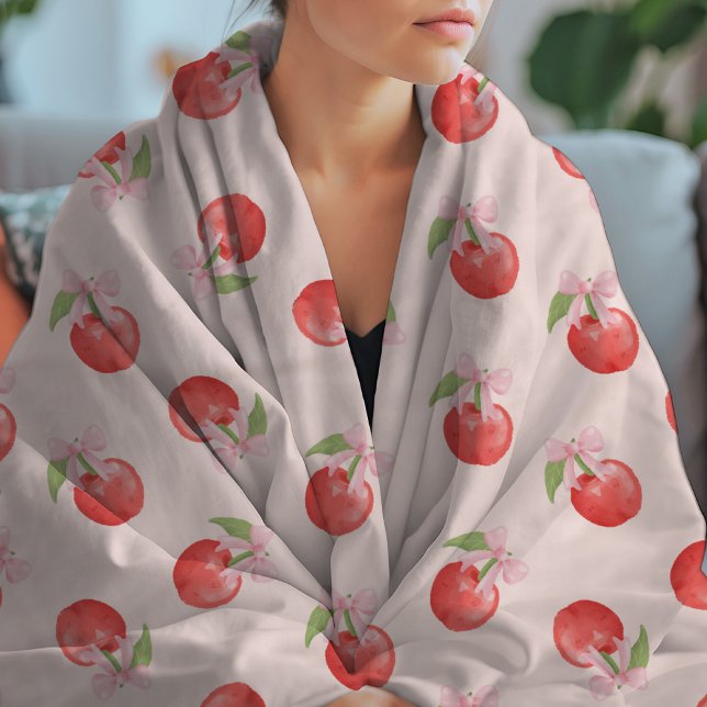 Coquette Cherry und Bow Sherpa Blanket Sherpadecke (Von Creator hochgeladen)