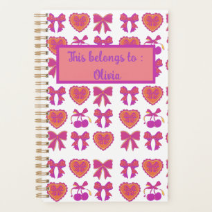 Coquette Chic Planner in rosa Bögen & Herzen Planer