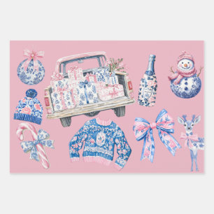 Coquette Chinoiserie Weihnachtsbilder Geschenkpapier Set