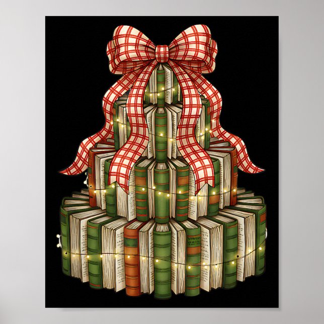 Coquette Christmas Book Tree All Booked For Christ Poster (Vorne)