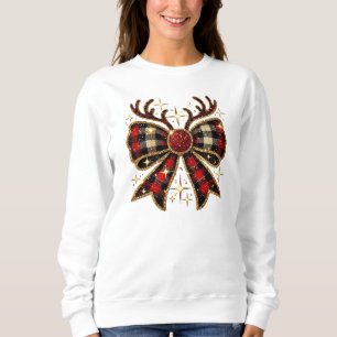 Coquette Christmas Reindeer Bow Sweatshirt