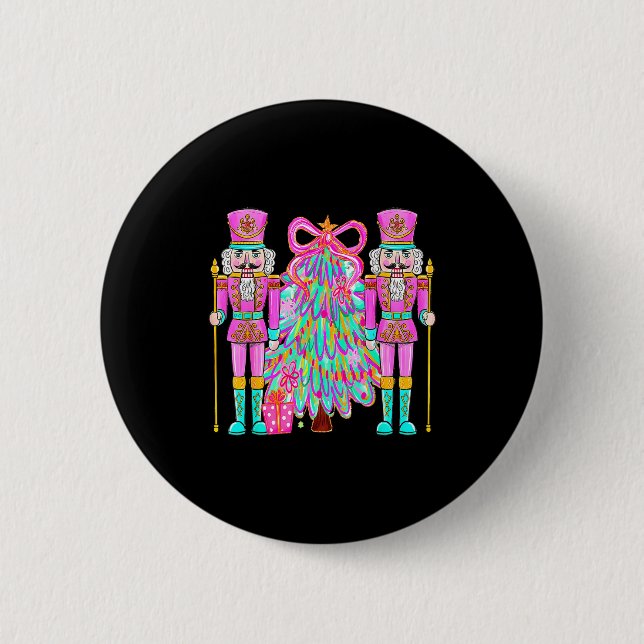 Coquette Christmas Tree Nk Nutcrackers Xmas Women  Button (Vorderseite)