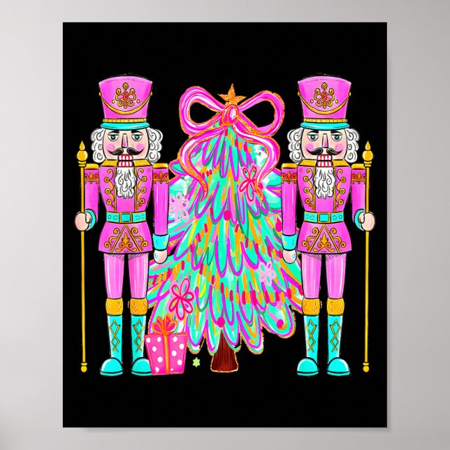 Coquette Christmas Tree Nk Nutcrackers Xmas Women  Poster (Vorne)