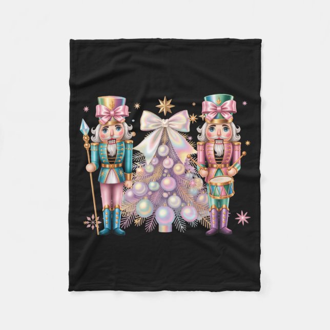 Coquette Christmas Tree Nutcrackers Ballet Xmas Wo Fleecedecke (Vorderseite)