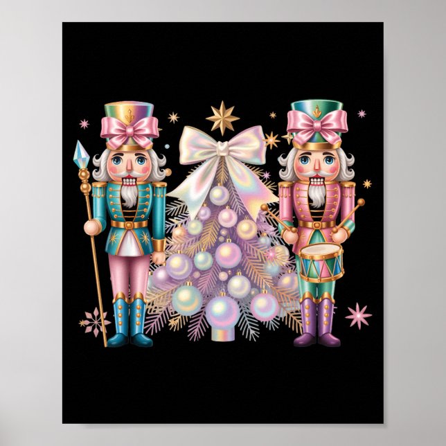 Coquette Christmas Tree Nutcrackers Ballet Xmas Wo Poster (Vorne)
