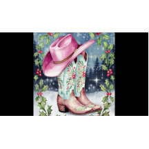Coquette Christmas Wall Art, Western Xmas Print