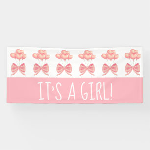 Coquette Coral Heart Ballon Es ist ein Girl-Banner Banner