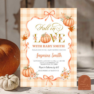 Coquette Cottage Kürbis Fall in Love Baby Shower Einladung