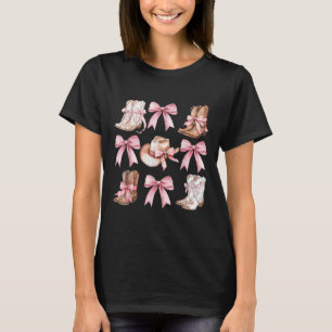 Coquette Cowgirl Stiefel mit rosa Bögen Ästhetik Y T-Shirt