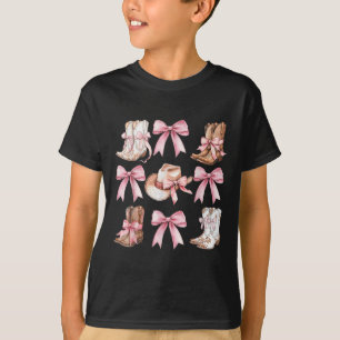 Coquette Cowgirl Stiefel mit rosa Bögen Ästhetik Y T-Shirt