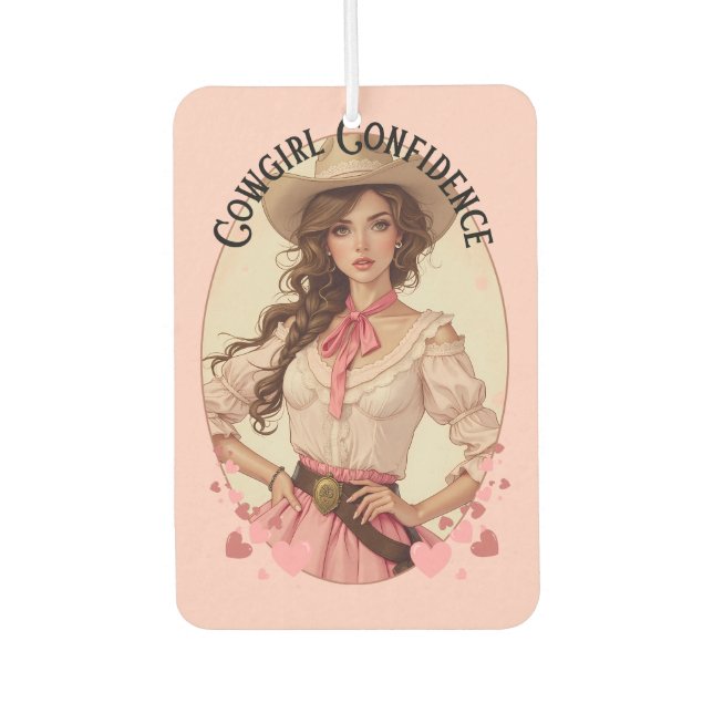 Coquette Cowgirl Western Fashion Portrait Autolufterfrischer (Vorderseite)