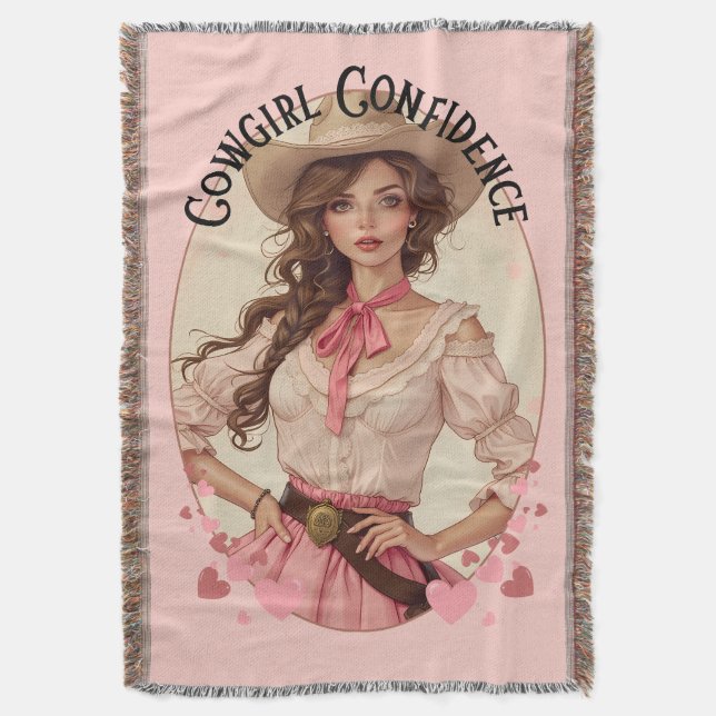 Coquette Cowgirl Western Fashion Portrait Decke (Vorderseite Vertikal)